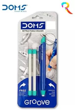 DOMS Groove Retractable Eraser with 2 Refills 